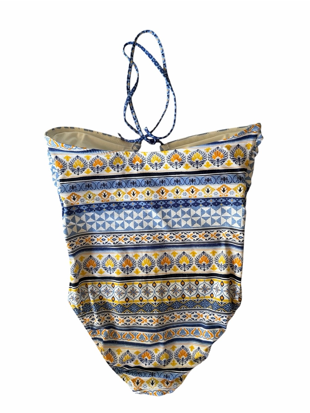 Lands' End Ruched Multi-Way V-Neck Halter High Leg One Piece Swimsuit Size 8 - Picture 7 of 10